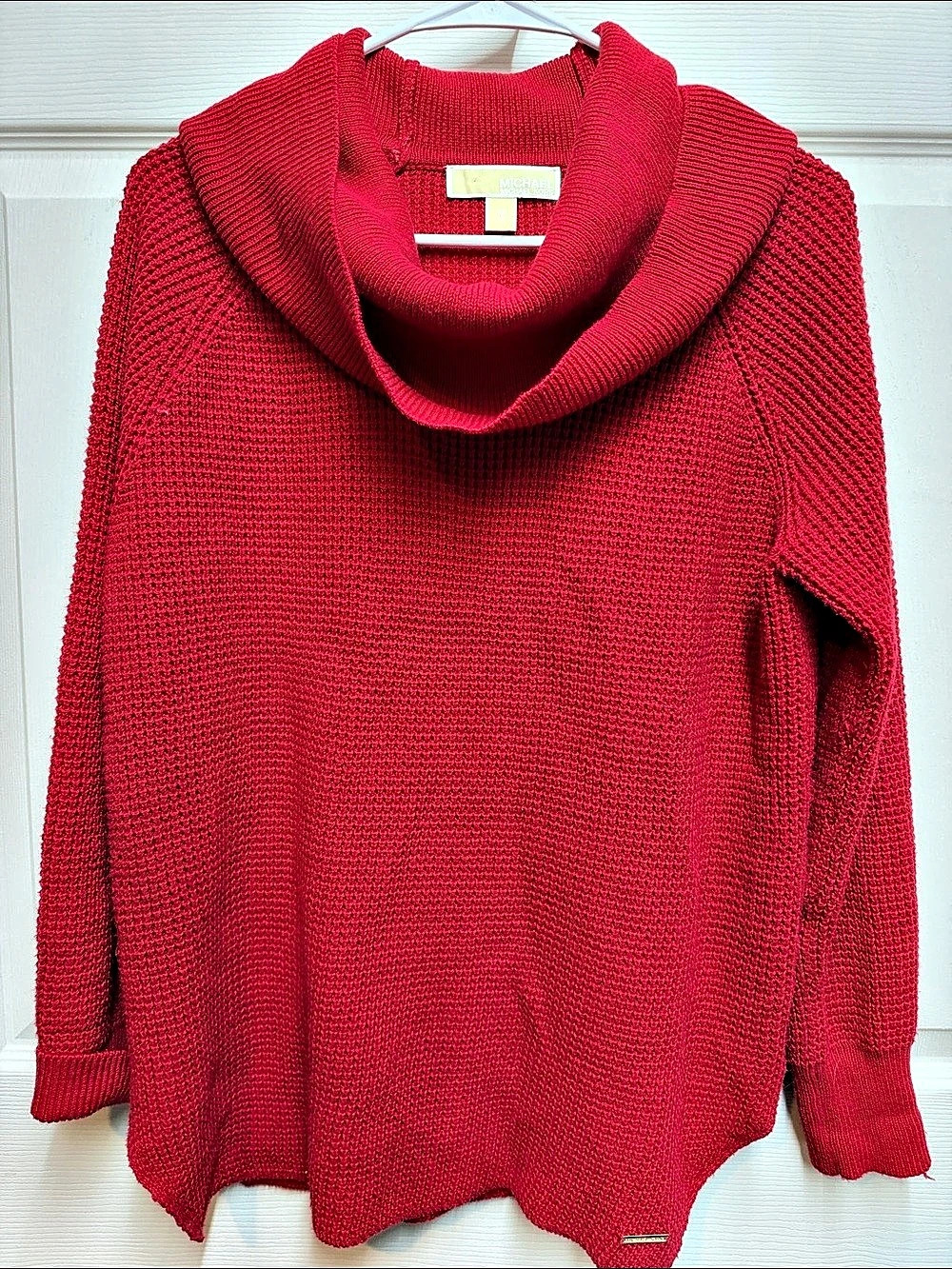 Michael Kors Red Cowl Neck Sweater Size Medium Like New